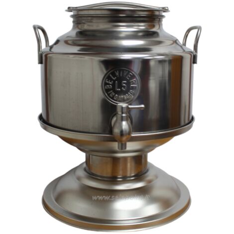 Contenitore Olio Acciaio Inox Fusto Vino Latte Miele 5 Lt Con Rubinetto E Suppor