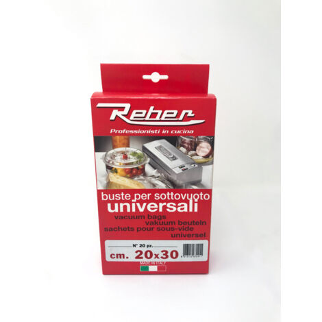 Buste sacchetti universali goffrati 20pz 20x30  accessori sottovuoto  reber