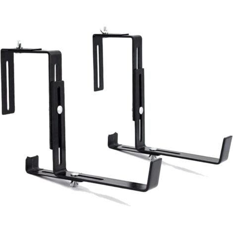 Set of (2) Adjustable Pot and Planter Brackets for Window Box, Patio, Garden, Fence, Pergola, Balcony
