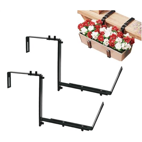 2 Pack Adjustable Balcony Planter Brackets - Heavy Duty Bracket for ...