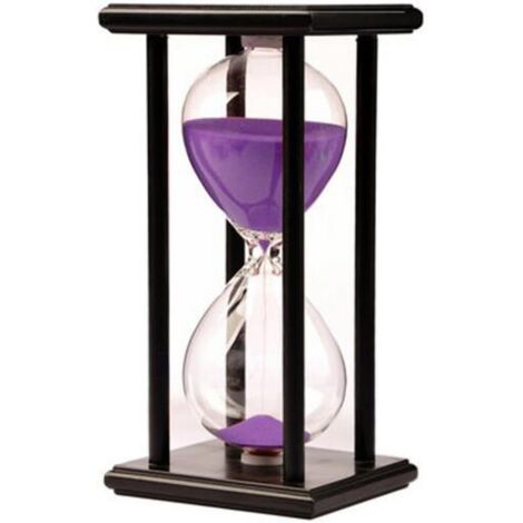 30 Minutes Hourglass Timer Sand Timer Clock 30 Minutes Wooden Frame Sandglass Timer Home Decoration Office Ornament Kitchen Timer Hourglass Timer Purple