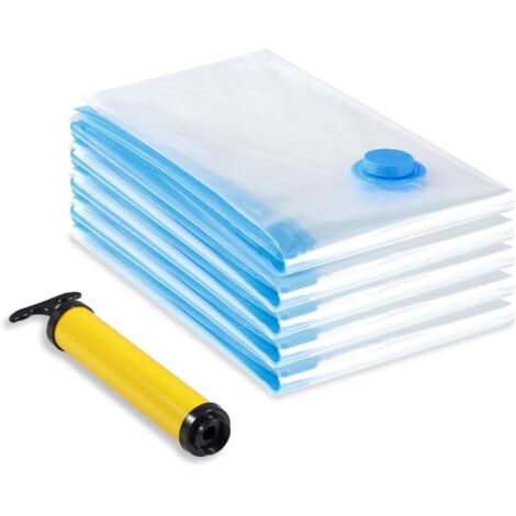 Vacuum Storage Bag Vacuum Cleaner,Reusable Clothing Bag,Vacuum Storage Cover for Duvets with Manual Pump 60x80cm-5pcs