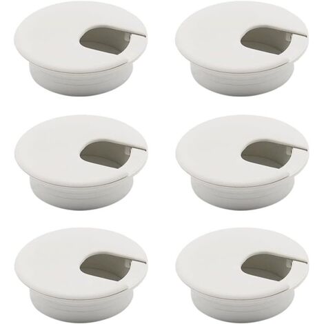 Desk Cable Grommet 6 Pieces White Cable Grommet Recessed Round Cable Grommets Cable Hole Cover Desk Grommet Desk Cable Grommet White Cable Grommet (1/5)