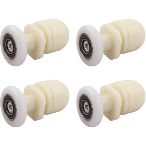 Shower Door Rollers, 4 Pieces Brass Shower Sliding Door Rollers, for Replacement Shower Sliding Glass Door Runners Rollers (19MM) (1/5)