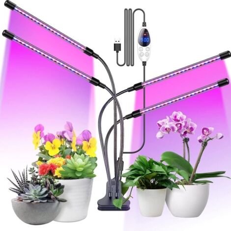 Plant Lamp, 80 LED Grow Light Full Spectrum with Timer 3 Color Modes 6 Light Intensities for Bonsai Gardening, 4 Heads 80W