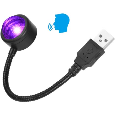 Car Roof Light, Mini Romantic LED Interior Car Light with Voice Control and 4 Colors 9 Working Modes, Adjustable Plug and Play USB Lamp for Car/Home/Party (1/5)