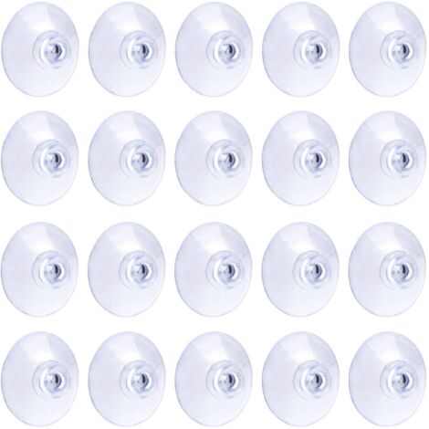 Pack of 20 Transparent Suction Cups 3 cm PVC Plastic Suction Cup without Hooks for Home Decoration and Organization (1/5)