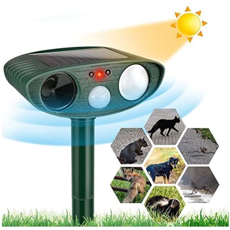 Ultrasonic Cat Repellent, Outdoor Solar Cat Repellent Waterproof Cat Repellent, Ultrasonic Animal Repeller with Motion Detector for Anti Cats Dogs Garden Animals