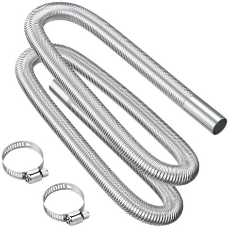Exhaust Hose, 200cm Portable Flexible Stainless Steel Exhaust Hose with 2 Stainless Steel Clamps, Car Exhaust Pipe(25mm) for Car Diesel Heater (1/5)