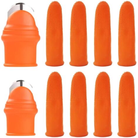 2 Set Garden Silicone Thumb Knife Tools, Thumb Finger Cutter Separator with Finger Sleeve, Gardening Gifts