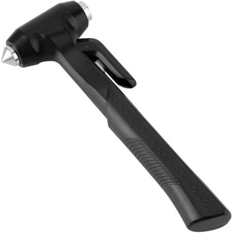 Safety Hammer - Emergency Hammer Car Safety Hammer Steel Emergency Escape Tool Seat Belt Cutter Window Breaker(Black) (1/5)