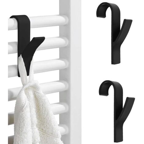 Set of 2 Storage Hooks - Radiator, Towel Rack - 2 Pieces, Bathroom, Kitchen, Home - 9.5x6x2.5cm (1/4)