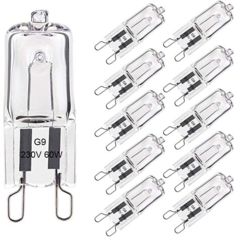 Halogen Bulb G9 60W Warm White 2800K 680LM 230V Dimmable Halogen Capsule Filament Bulb Pack of 10