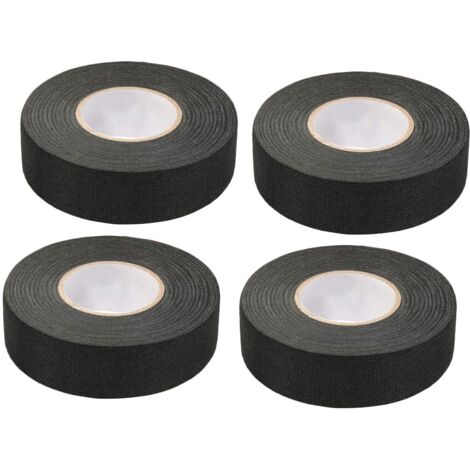4 Pieces Black Car Tape (1.5 cm x 15 m) - Car Cloth Tape, High Temperature Adhesive Tape, Heavy Duty Black Tape, Fabric Tape, Car Wiring Harness Tape (1/5)