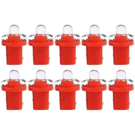 10Pcs T5 LED Bulbs with Holder, 12V BAX10d B8.5D Car Dashboard Light Bulbs for Car Motorcycle (1/5)