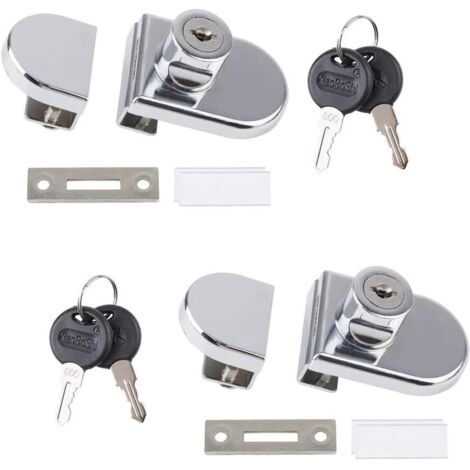 2pcs Zinc Alloy Glass Cabinet Door Locks for 5-8mm Glass Cabinet Door or Showcase (1/5)