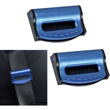 Car Seat Belt Adjuster, Car Seat Belt Clip, Car Seat Belt Lock, Seat Belt Adjuster Clip, Non-Slip, Adjustable (Blue) (1/4)