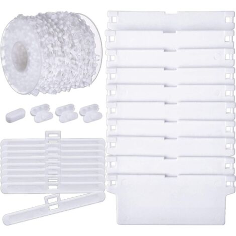 35Pcs 3.5inch/89mm Vertical Blind Accessories, 10M Bottom Chain and 10Pcs Chain Connector, 12Pcs Top Hangers, 12Pcs Bottom Weight Slats