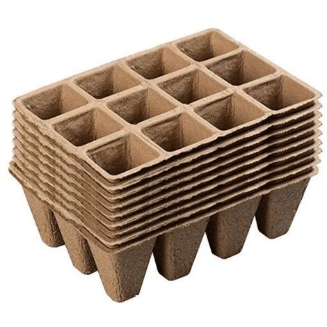 10 Packs of 120 Cells Degradable Seed Pots Fiber Seed Pots for Seedlings