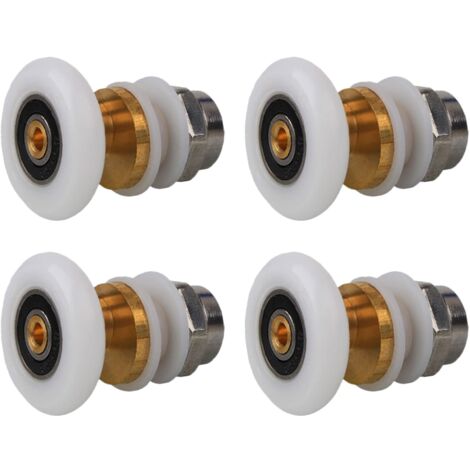 Shower Door Rollers 20mm, 4 Pcs Brass Shower Sliding Door Rollers for Replacement Shower Sliding Glass Door Runners Rollers (20MM) (1/5)