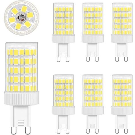 G9 LED Bulb Cool White, 10W LED G9 6000K Equivalent to 80W Incandescent Light 900LM G9 LED Lamp AC 220V Bright 360º Wide Beam Angle 862835 SMD Non-Dimmable Pack of 6