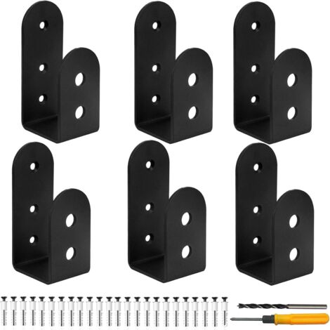 Pack Door Barricade Brackets, U-Shaped Bar for Home Garage Barn Shed Reinforcement Door, Fits 2 x 4 Lumber