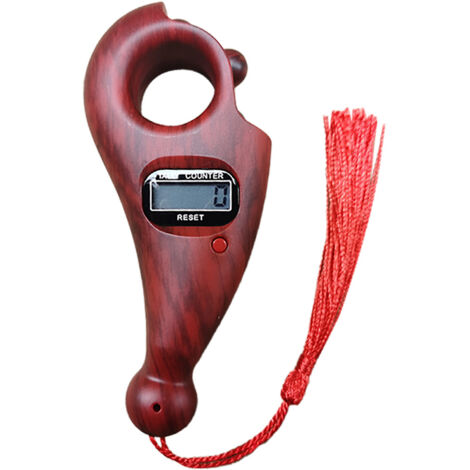 Digital Finger Counter with Buddha Beads Electronic Display Finger Counter Hand Tally Counter for Buddhist Prayer Decompression Toy(Brown)