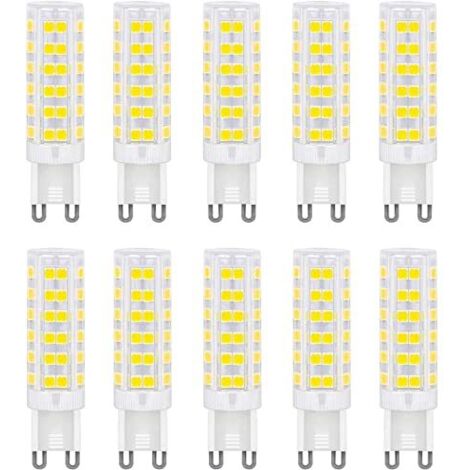 G9 LED Bulb, Flicker-Free 7W Equivalent to 60W Halogen Bulbs, 700LM, Daylight White (6000K), Non-Dimmable, 10 Pack