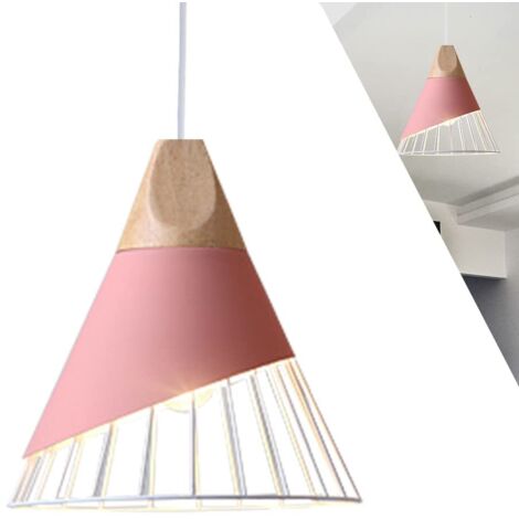 Modern Industrial Wood Pendant Light Fixture Metal Lampshade Ceiling Lamp E27 Simple Cage Chandelier Creative Adjustable Iron Pendant Lamp For Living Room Bedroom Dining Room Kitchen Living Room (1/5)