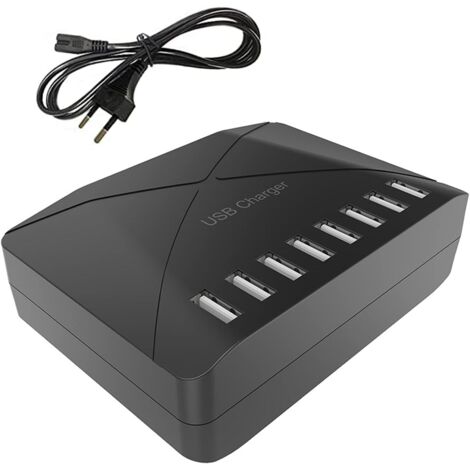 40W USB Charger, 8-Port Multi-USB Charging Hub with Smart Detection, Multi-Port USB Charging Station for Smartphones, Tablets and Other Devices (1/5)