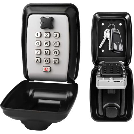 Outdoor Key Safe, Wall Mounted Key Safe with 12 Digit Code, Waterproof ...