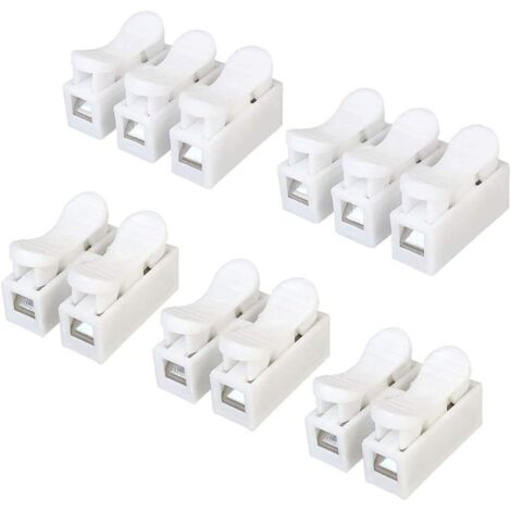 62 Pieces Spring Connector Set, Quick Spring Wire Connector, Self-Locking Quick Terminal, Press Type Quick Cable Connector, Wire Connector Terminal Block (CH2 / CH3) (1/5)