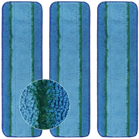 3 Pack Deep Cleaning Pads for Bona Family of Mops, Washable & Reusable Microfiber Mop Head for Hardwood & Multi-Surface Floors, Wet/Dry Mop
