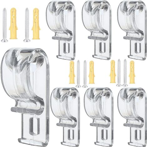 Set of 8 transparent roller blind and bead chain fixing hooks