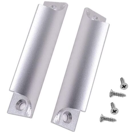 Sliding Door Handle - Kitchen Cabinet Handle - Balcony Door Handle, Suitable for Sliding Doors, Wooden Doors, Windows with 4 Screws (Silver) (1/5)