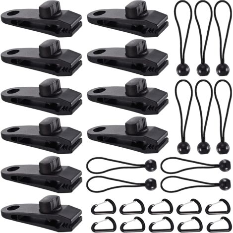 Tarp Clips, 30 Pcs Tarp Clips, Tent Clips, Heavy Duty Tarp Clips, Tarp Clips Awnings, Crocodile Mouth Tent Clips for Tents, Tarps, Awnings, Caravans (30pcs) (1/5)