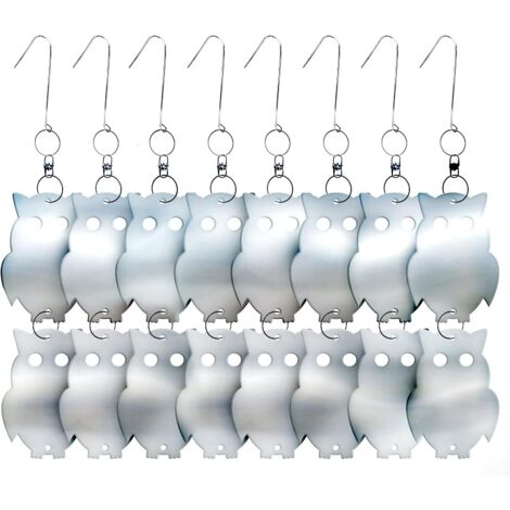 De-Bird - Owl Repellent - Anti Pigeon Bird Scarer [Anti-Bird Scarecrow] - to Keep Pigeons, Crows and More Away - Use with Ultrasonic/Spike/Net - Pack of 8
