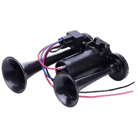 12V Car Air Horn, 600DB Dual Trumpet Air Horn, Super Loud Horn Kit with Compressor Universal for Cars, Motorcycles, Trucks, Trains, Boats