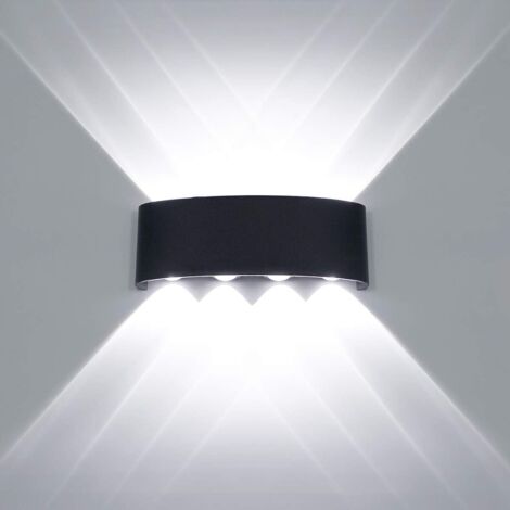 Modern LED Ceiling Light Waterproof Aluminum Wall Sconce Washer Light Indoor Outdoor Hallway Corridor 8w Black-
