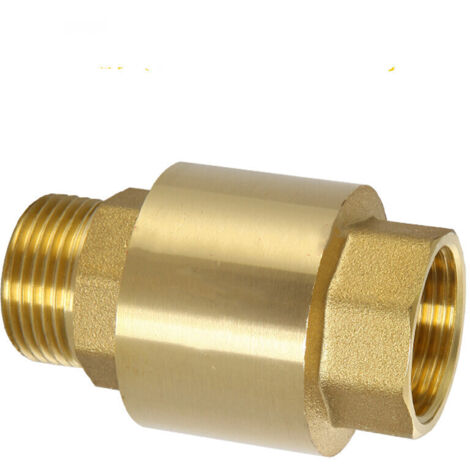 Vertical Check Valve with Internal and External Teeth Check Valve - Brass Gold