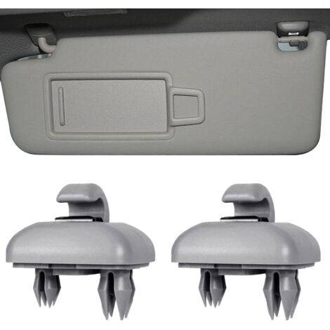 2 PCS Grey Interior Sun Visor Hook Attachment Bracket, Visor Clip, Car Sun Visor Hook, Car Sun Visor Clip for Audi A1 A3 A4 A5 Q3 Q5 8e0 857 562 LA6 LA7 (grey)