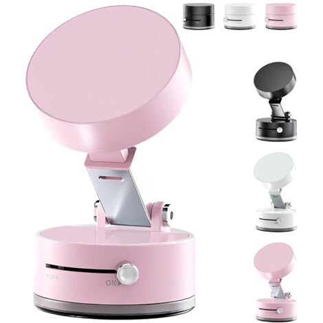 Magnetic Car Phone Holder, Double Sided Suction Cup Cell Phone Holder, Foldable, Suction Force N52, Suitable for Office, Car GPS, Gym (Pink) (1/5)