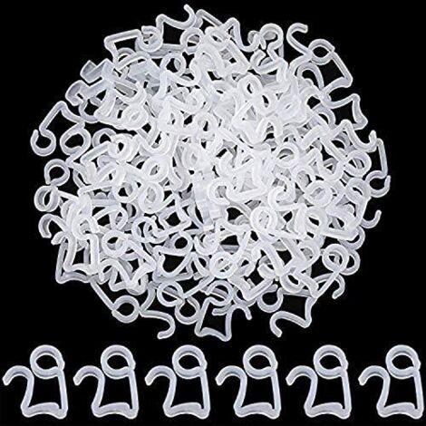 Pack of 100 Plastic Hanging Hooks for Christmas Lights Gutter Shingle Hooks Outdoor White (1/5)