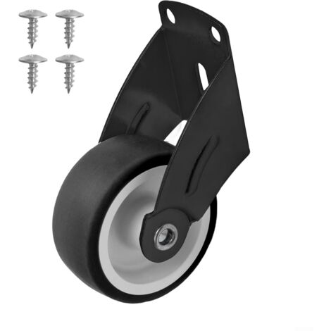 Adjustable gate wheel, 60 x 50 x 20 mm, steel and rubber wheels for wooden gates, heavy-duty outdoor farm gate hardware (1 black)