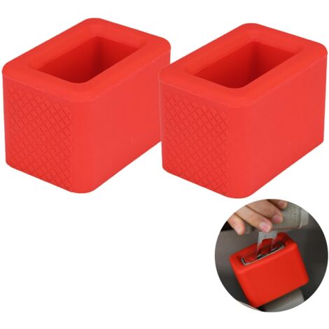 2-Piece Car Seat Belt Buckle Holder, Seat Belt Buckle Support, Car Seat Attachment Holder, Suitable for Cars, Red