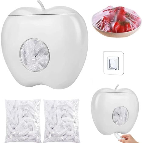 Food Wrap Storage Box with 200 Food Cover Bags, Food Wrap Set, Food Wrap Dispenser, Wall-Mounted Plastic Bag Storage
