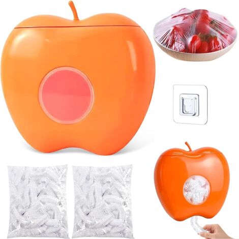 Food Wrap Storage Box with 200 Food Cover Bags, Food Wrap Set, Food Wrap Dispenser, Wall-Mounted Plastic Bag Storage (1/5)