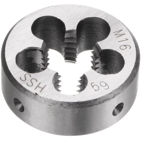 Round Thread Dies, Metric Thread M16 x 2 (Right), High-Speed Steel (HSS) Screw Cutting Die Repair Tool