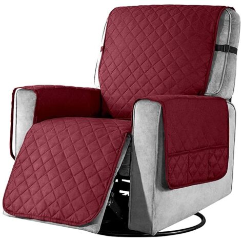 Recliner Chair Covers, 1 Seater Sofa Non-Slip for Armchairs, Soft Protector Washable at Home for Home with Children and Pets, Small (Wine Red)