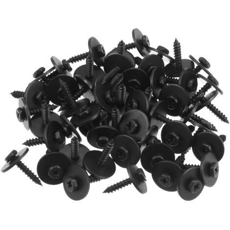 sourcing map 50 Pcs Car Body Screws Mudguard Bumper Convertible Top Metal Fastening Clip (1/4)